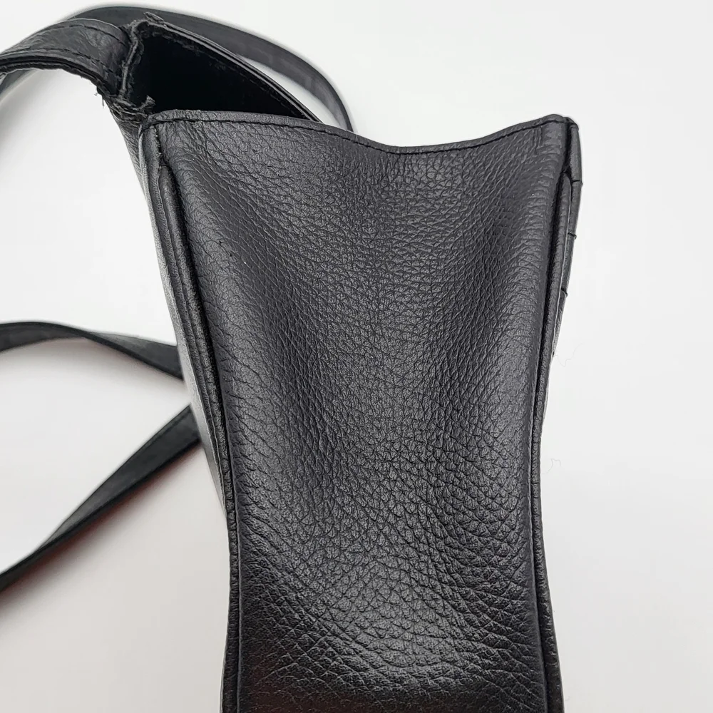 Yves Saint Laurent Cassandra Logo Black Leather Shoulder Bag Vintage Super Rare. - Picture 11 of 16